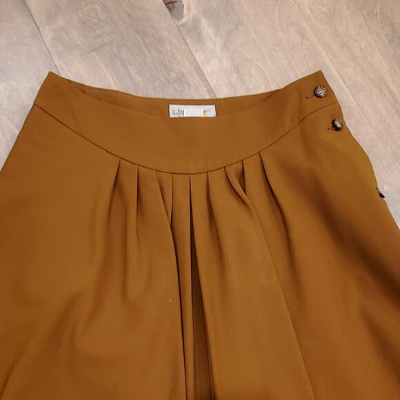 Vintage Liz Claiborne Skirt 10 Midi Wool A Line Pleats Side Button Pockets Lined - Picture 2 of 9